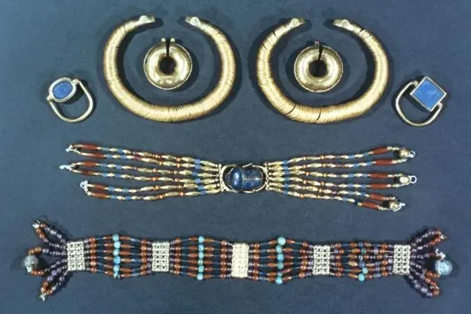 Flat lay of Egyptian Jewelry