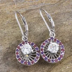 Strontium titanate leveback earrings