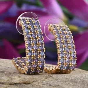 Tanzanite j-hoop earrings.