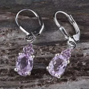Kunzite leverback earrings