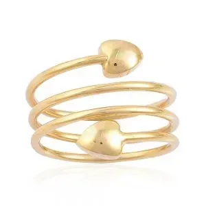 Gold wrap around ring with hearts