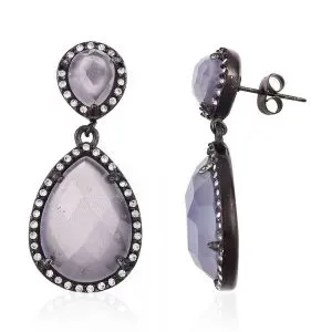 Simulated gem drop earrings.