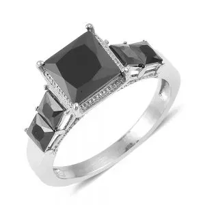Victorian-style black gemstone ring.