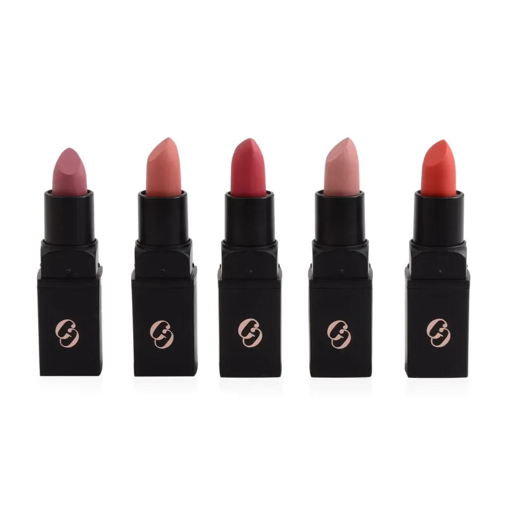 Set of matte nude and red lipstick