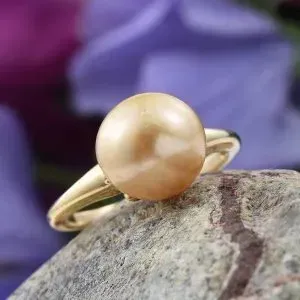 Vermeil ring with South Sea Pearl.