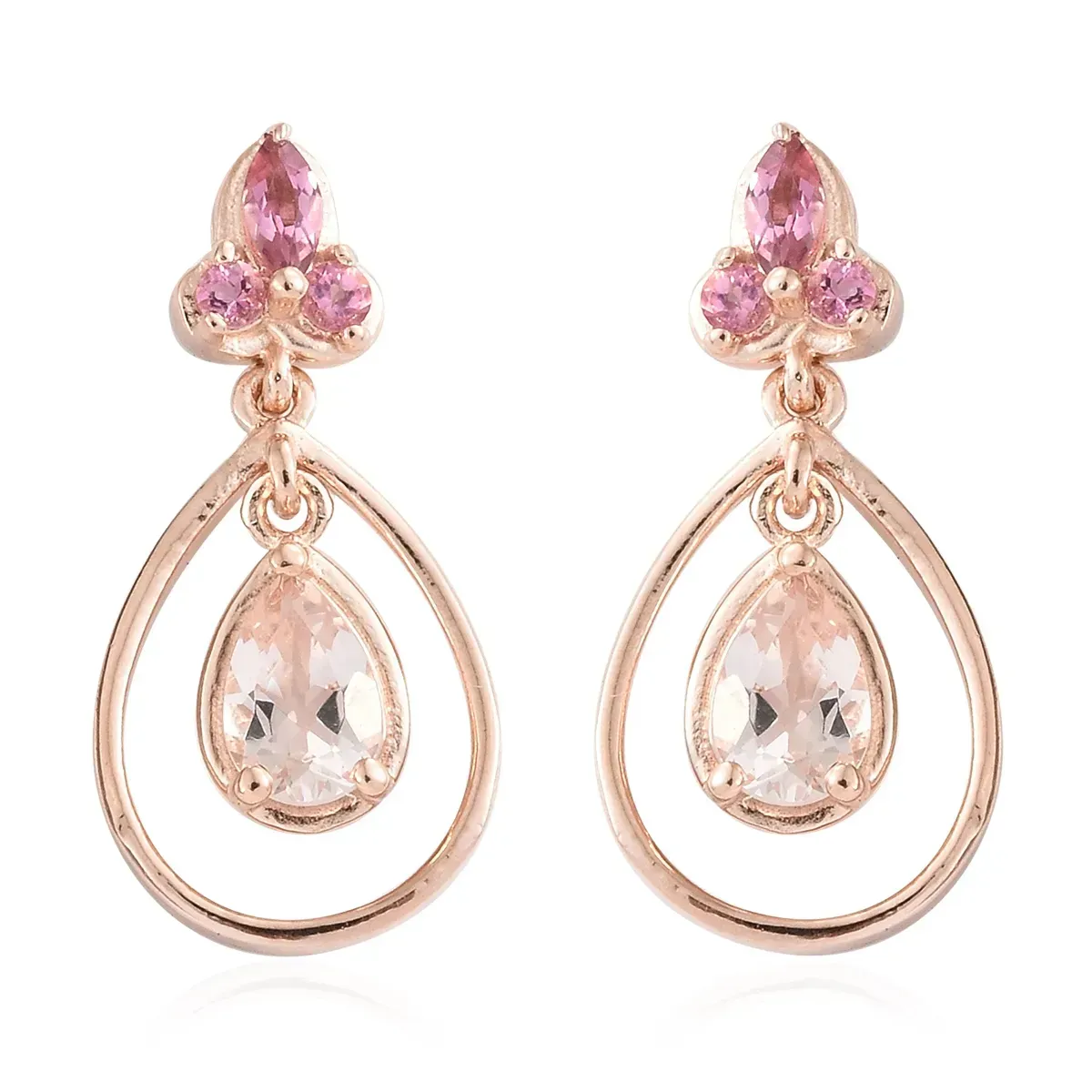Rose gold drop earrings