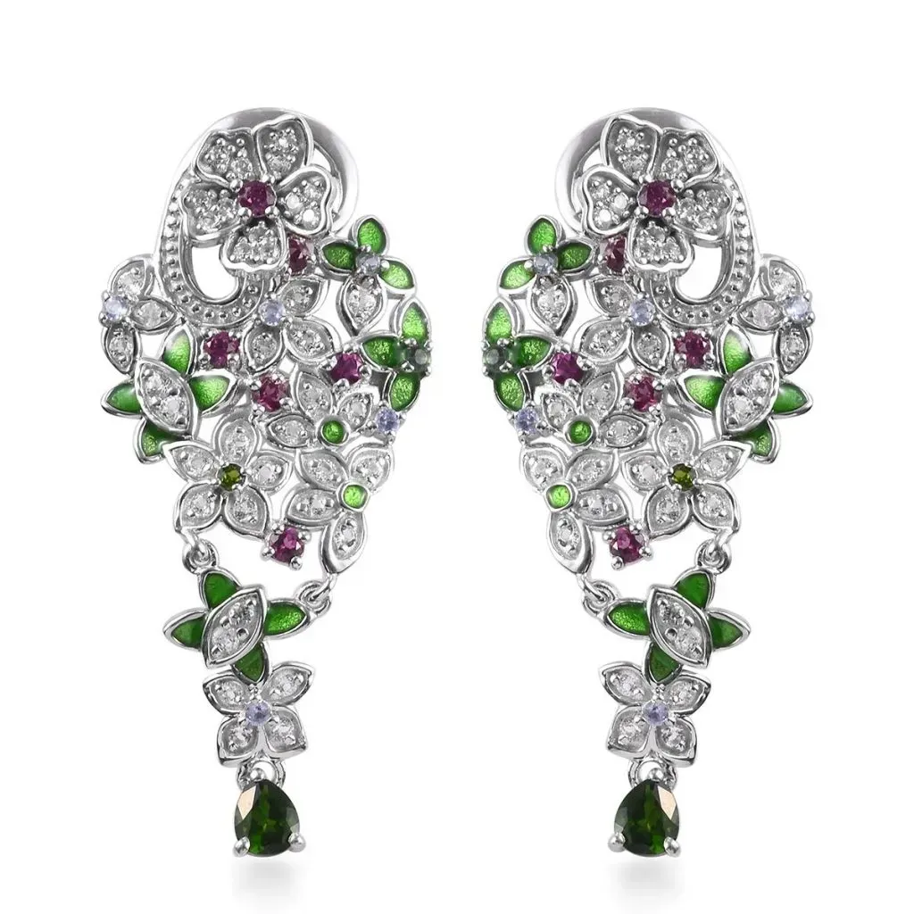 Flower drop earrings can be worn as studs or dangle earrings.