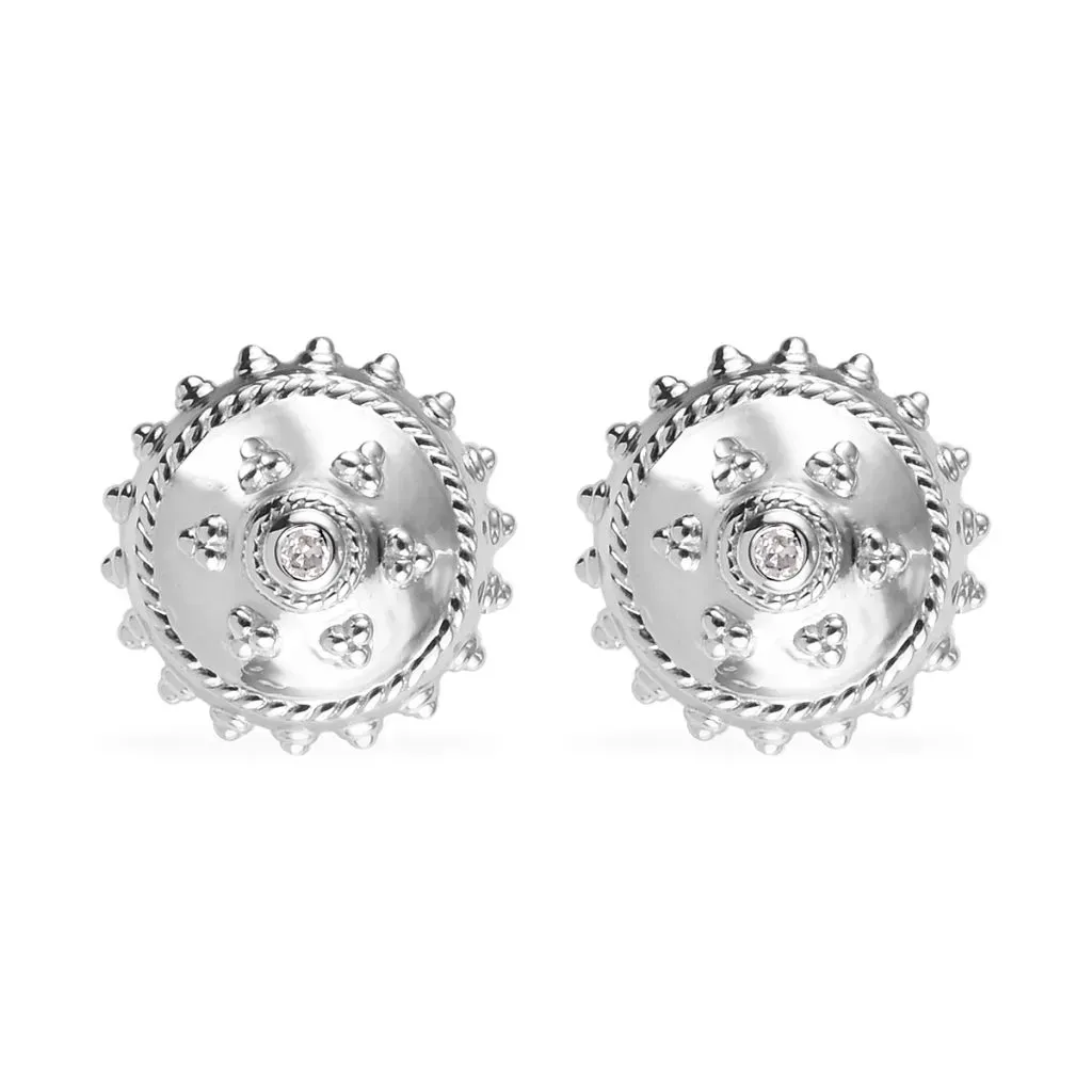 Indian-designed earrings in sterling silver. 