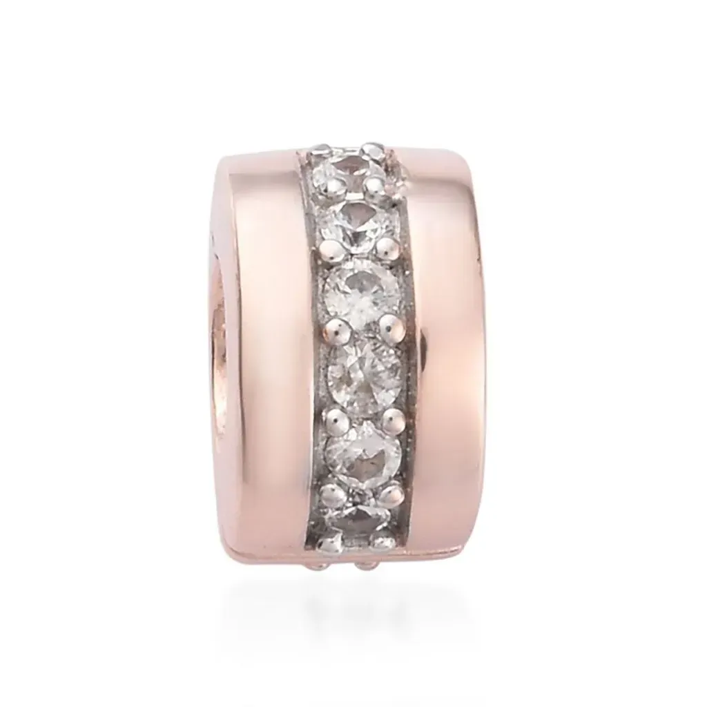 Austrian crystal and sterling silver bead charm. 