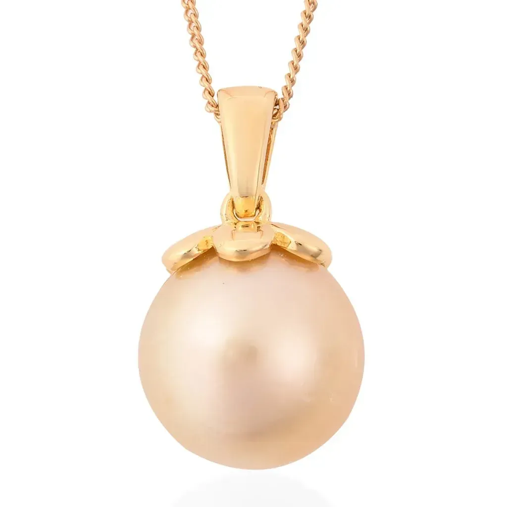 The Bible Pearl pendant featuring golden cultured pearl. 