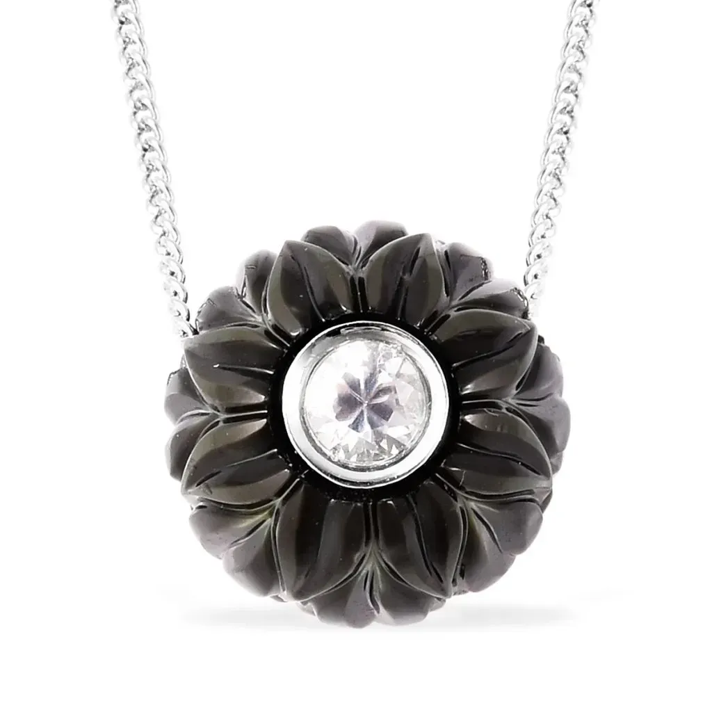 Galatea: Jewelry by Artist Diamond in a Pearl pendant necklace. 