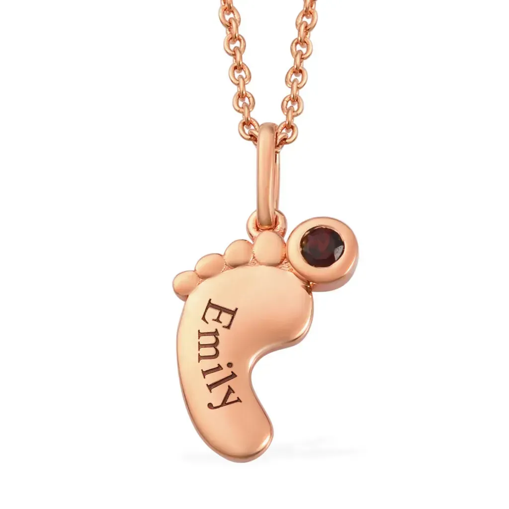 Personalized garnet necklace.