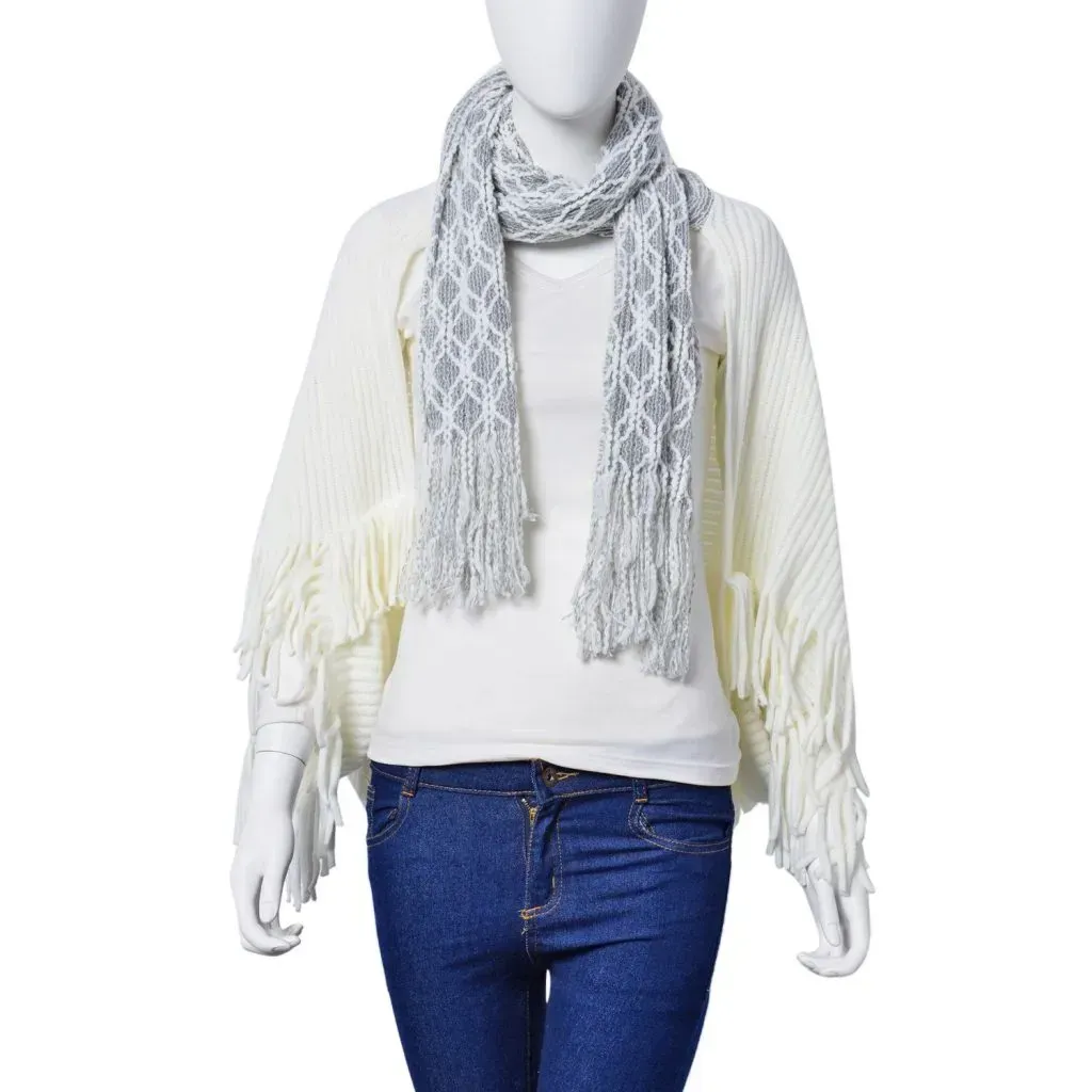 Fuzzy white scarf