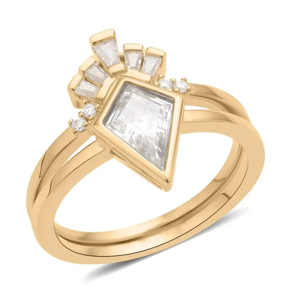 Moissanite stacking kite ring.