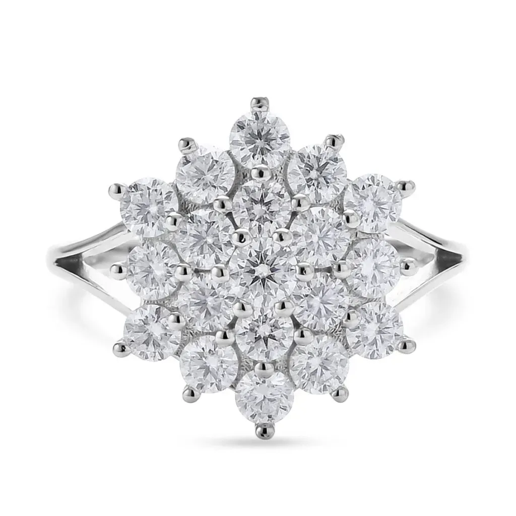 Moissanite floral ring. 