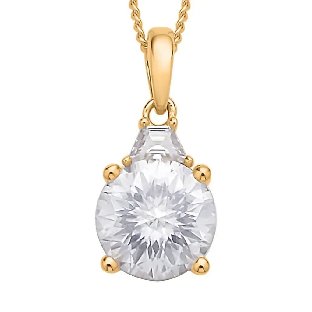 Moissanite emperor cut pendant. 