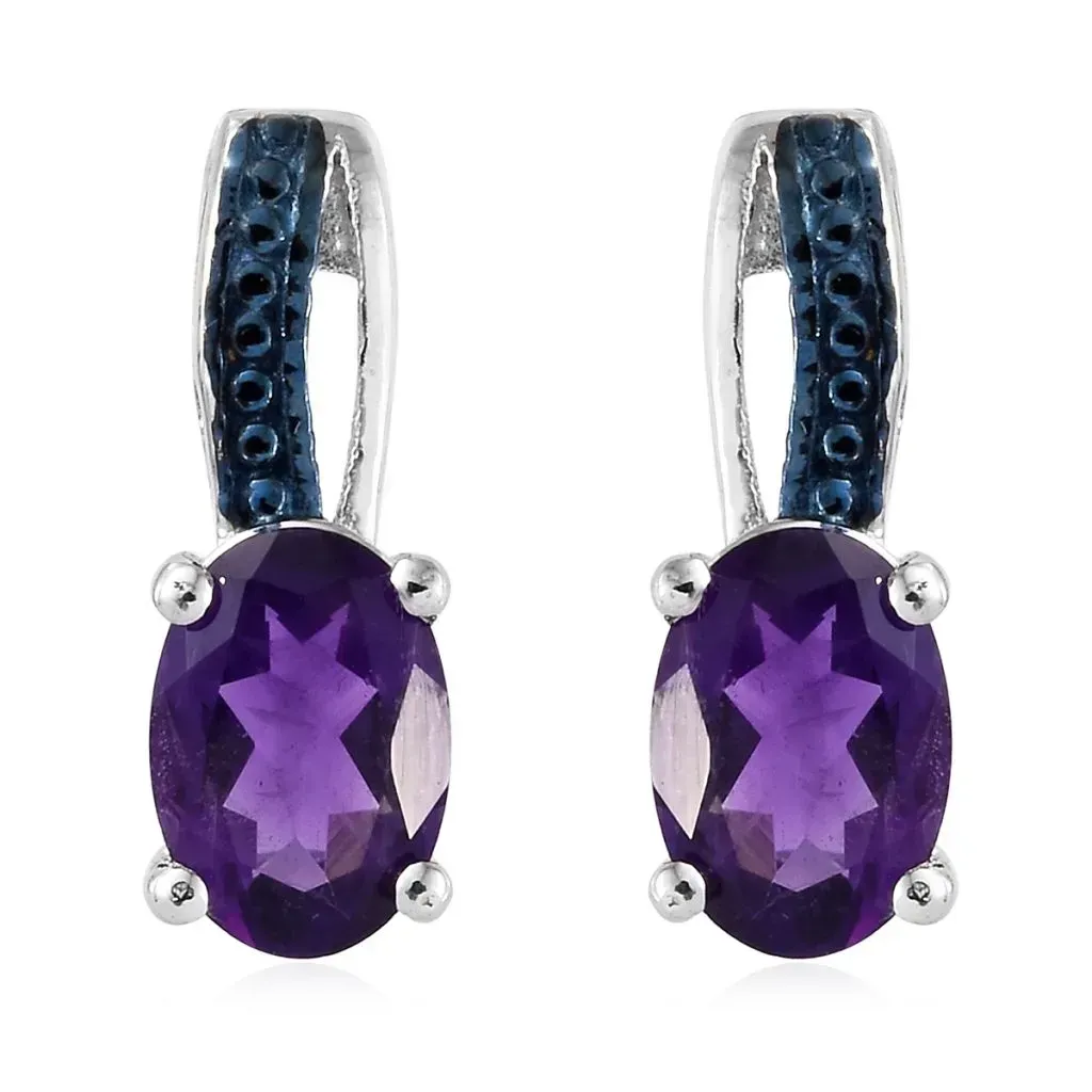 Purple elegant earring studs