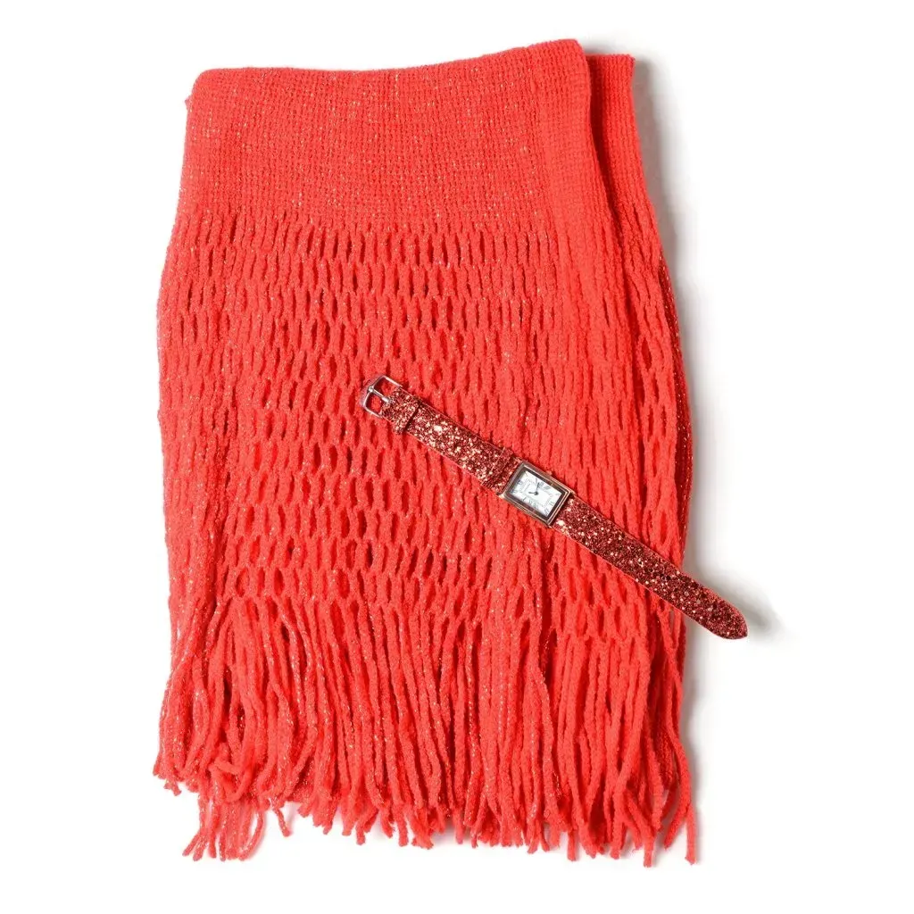 Strada Watch and Tassel Scarf Set