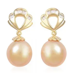 Golden Pearls Drop Earrings