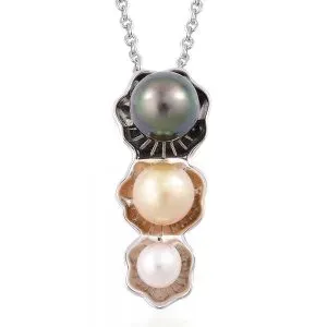 Pearl Necklace with 3 Stacked Pearls