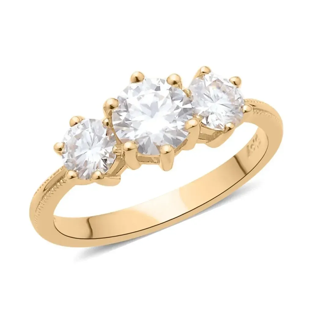 Moissanite trilogy ring