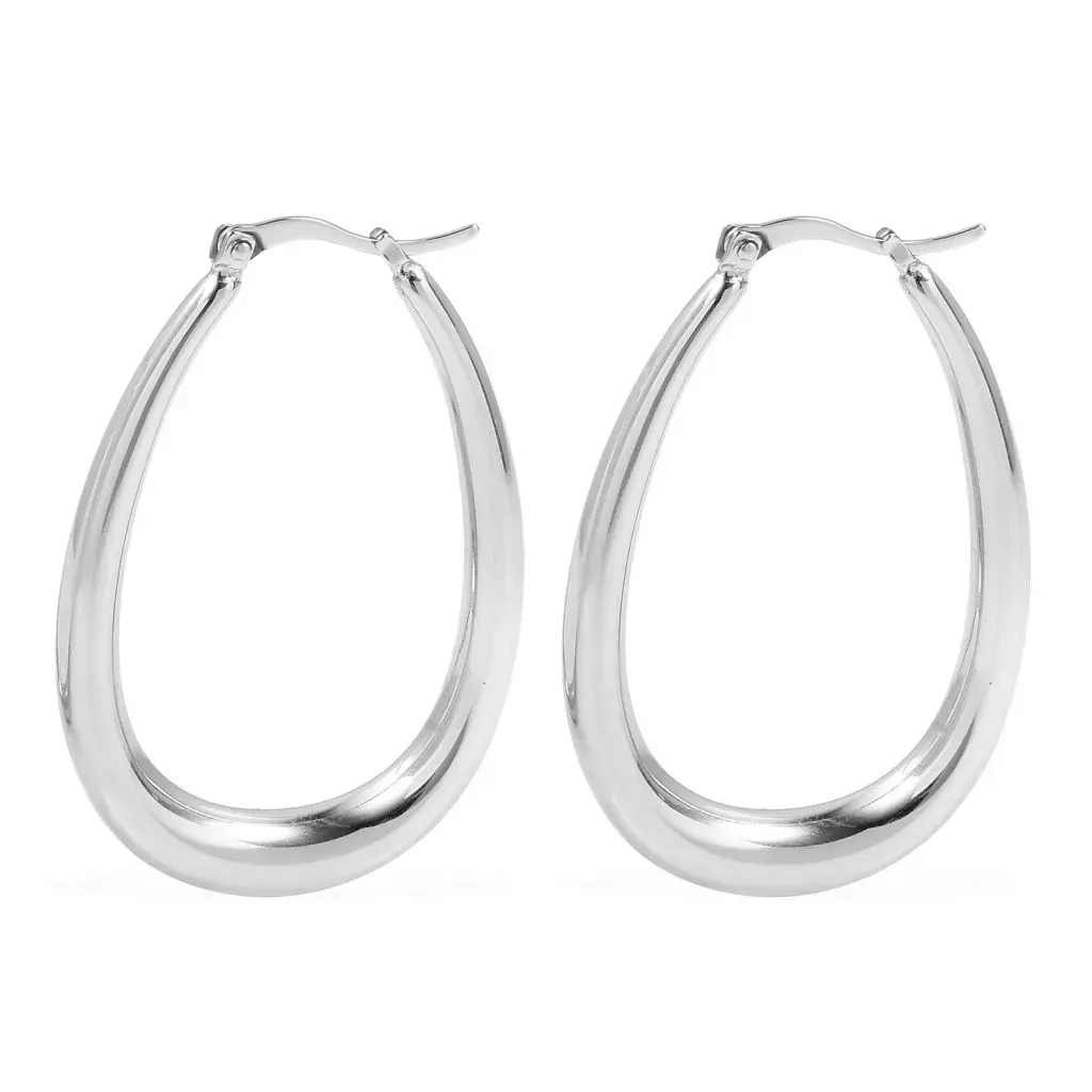 Silver statement earrings. 