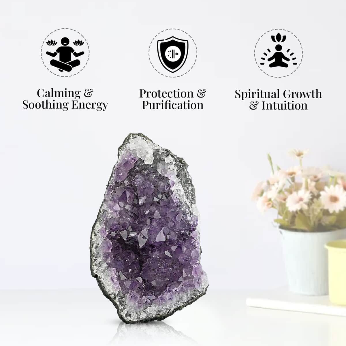 Amethyst Cut Base -S (Approx. 2267ctw), Rainbow Amethyst Crystal Geode For Living Room Side Table Decor, Decorative Gems.jpg