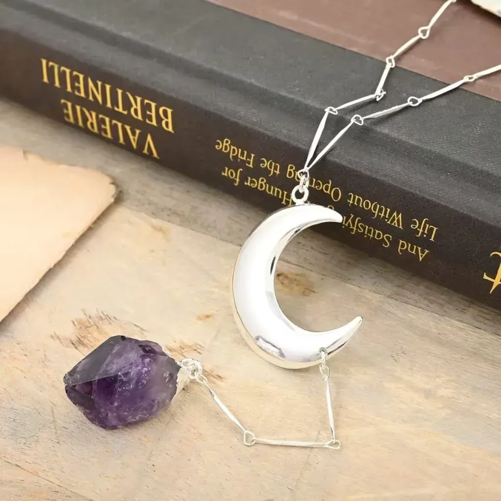 Amethyst moon necklace
