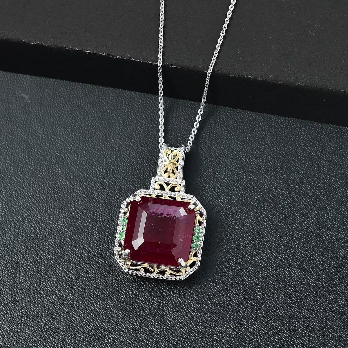 Ruby Birthstone Pendant Necklace