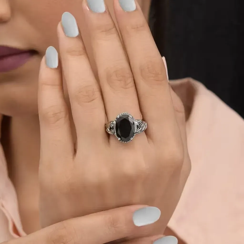 Black tourmaline ring to wear on samhain