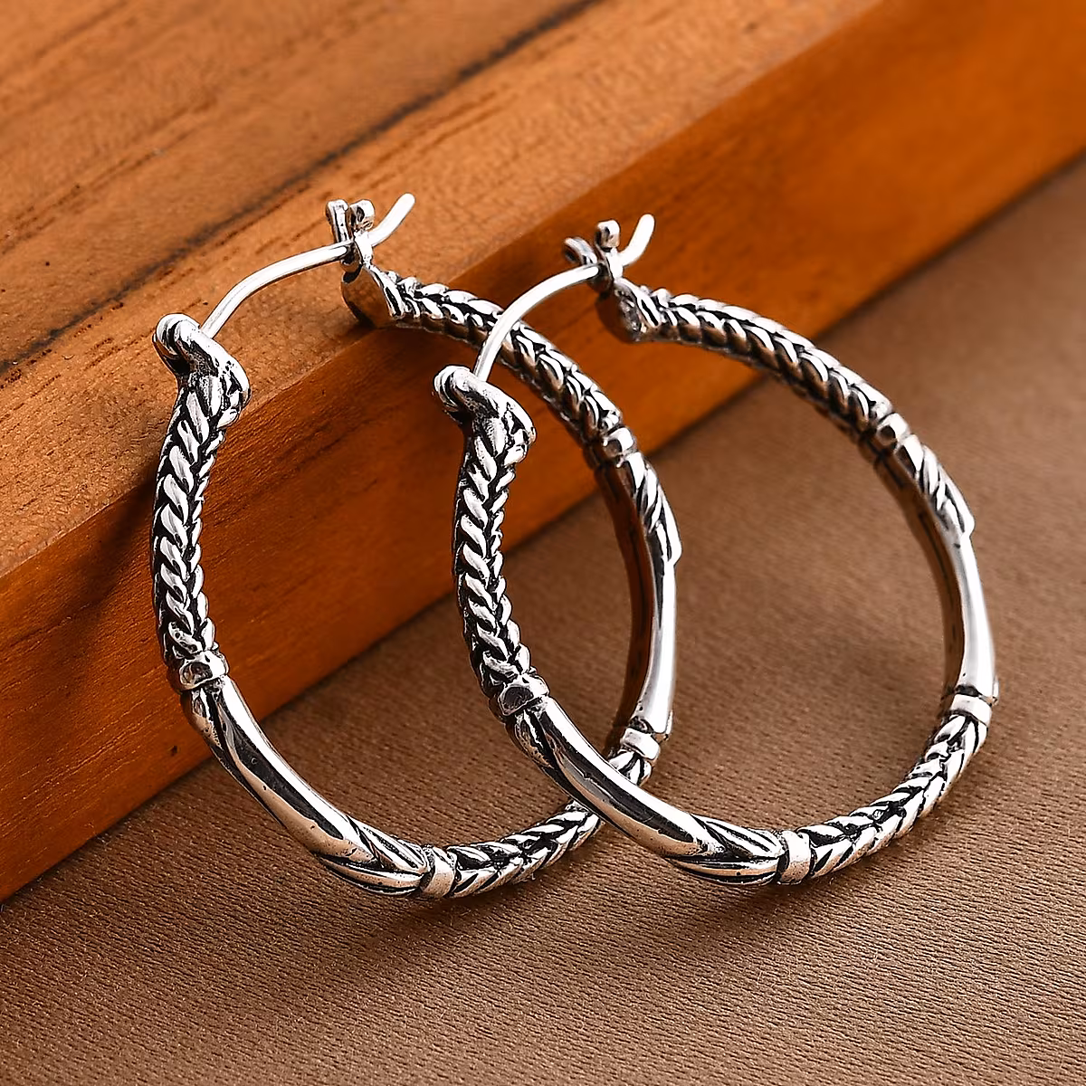 Silver earrings hoops 