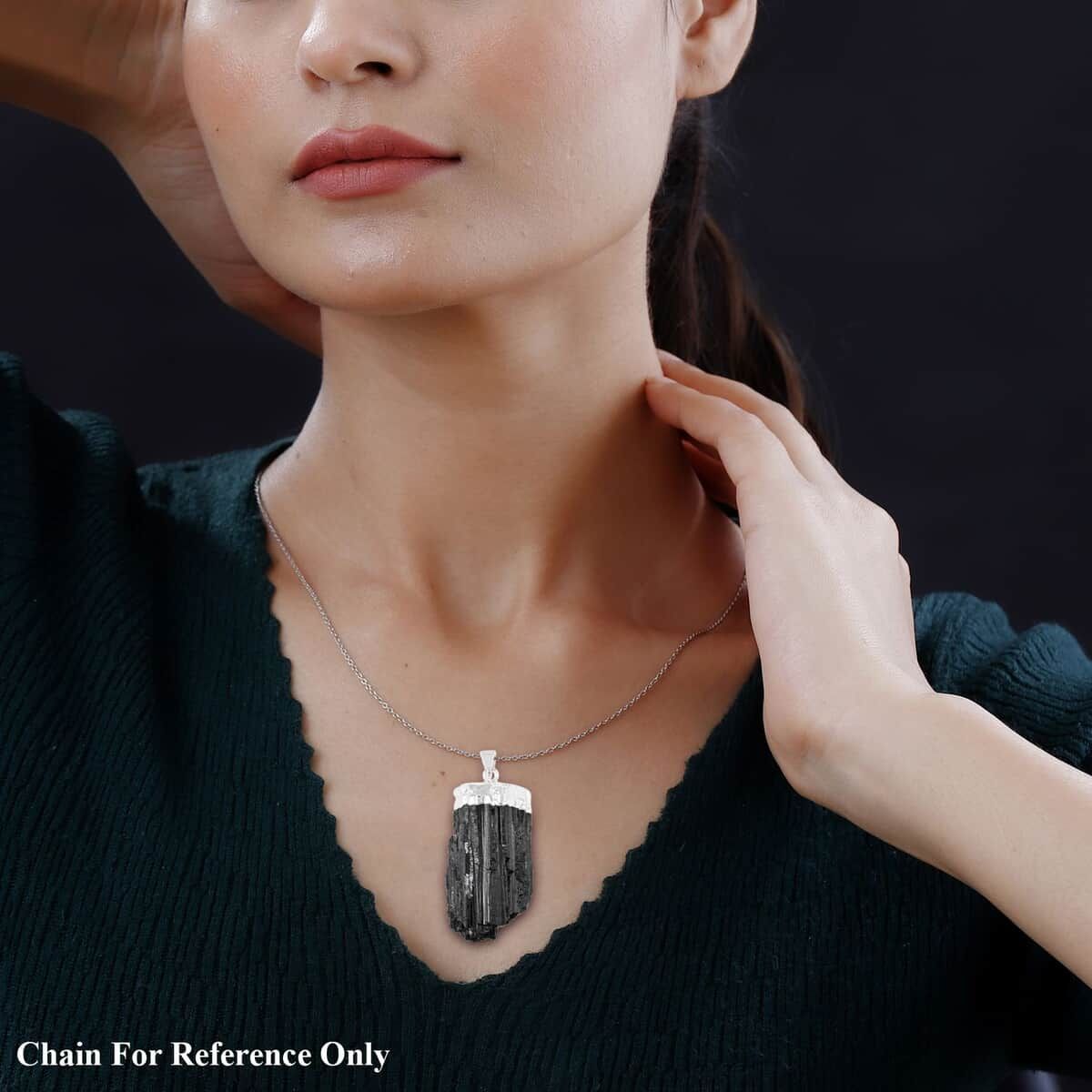 Black Tourmaline Pendant in Silvertone 100.30 ctw.jpg