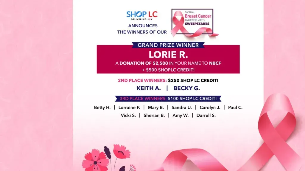 UPDATE: WINNERS ANNOUNCED; RAISING AWARENESS DURING BREAST CANCER AWARENESS MONTH