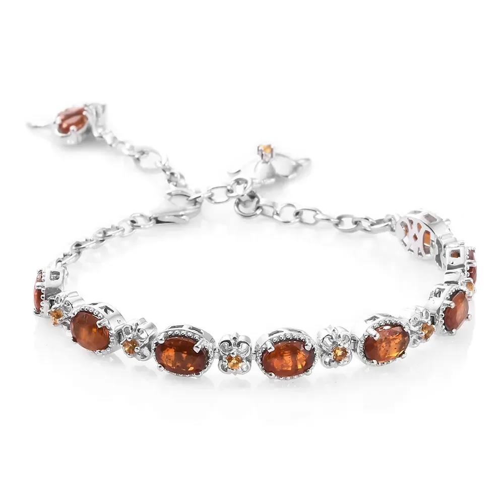 Closeup of orange kyanite necklace