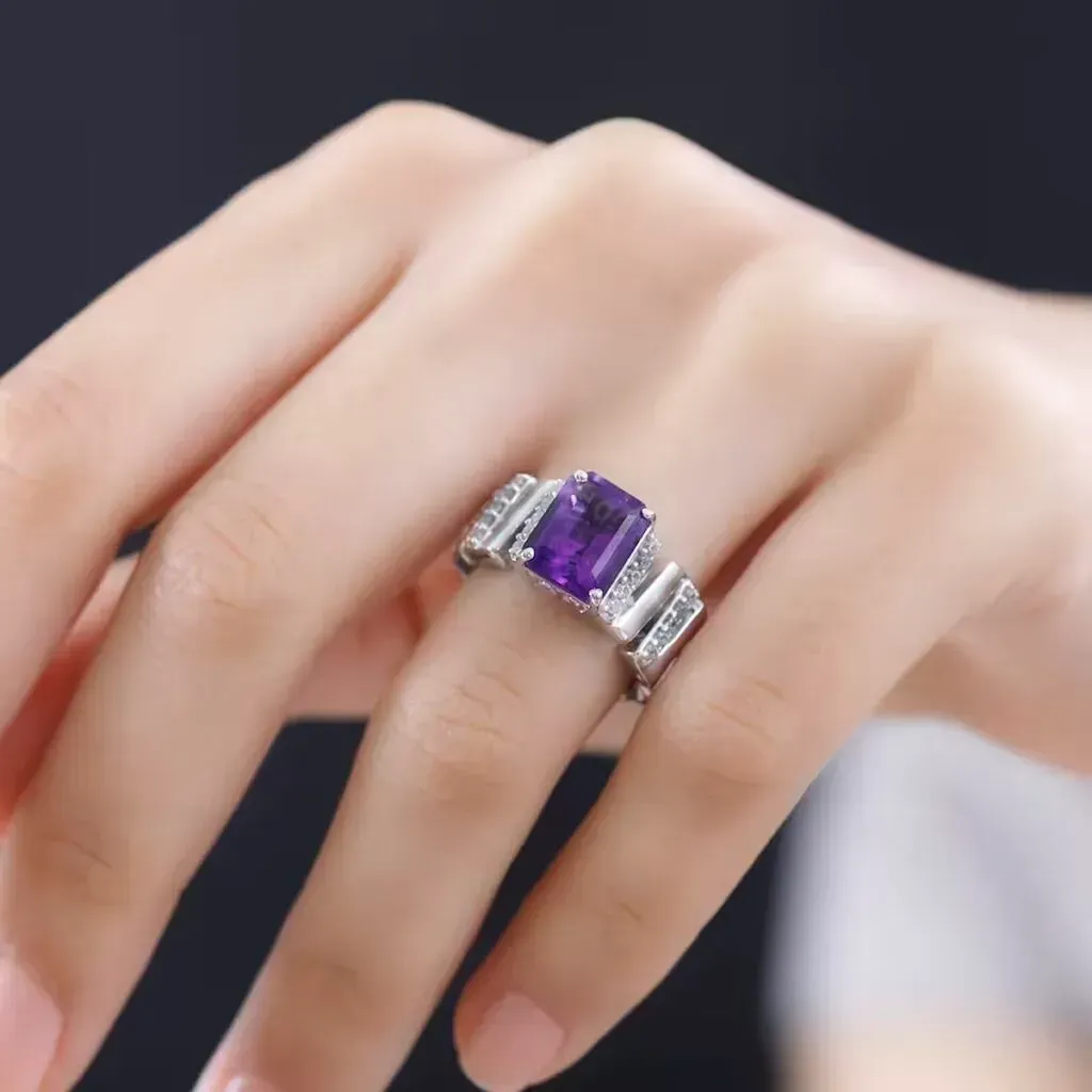 vintage art deco ring amethyst ring