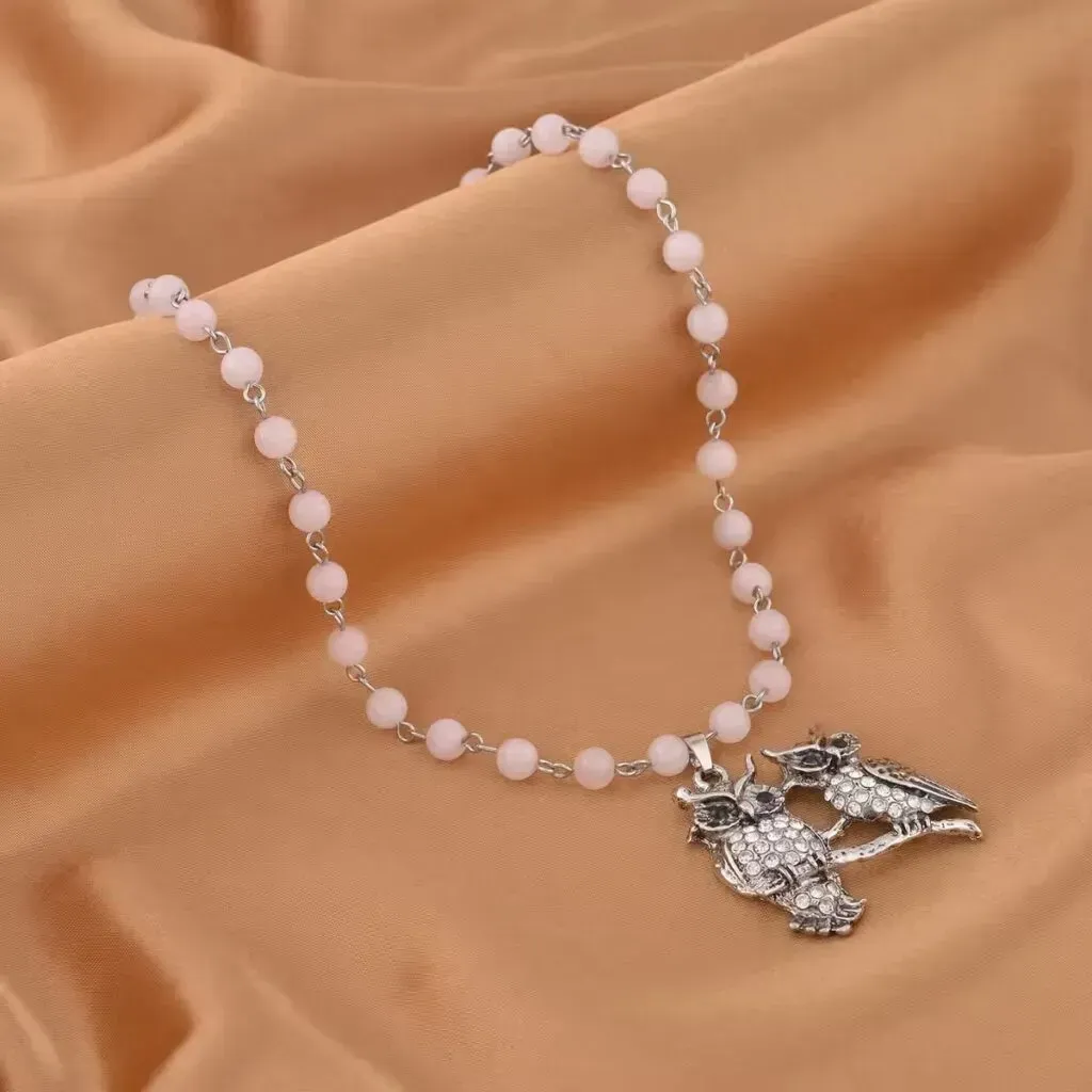 spooky moon owl jewelry rose quartz