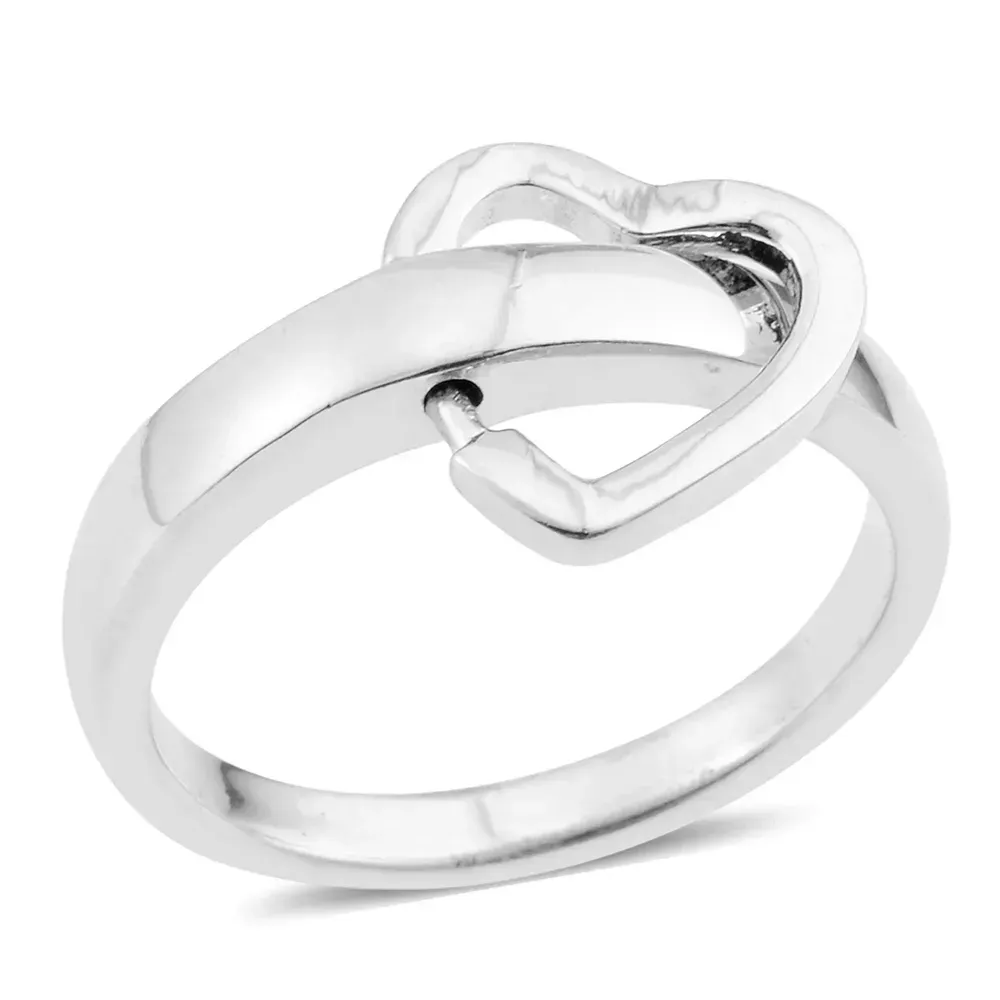 Minimalistic heart-shaped ring in sterling silver.