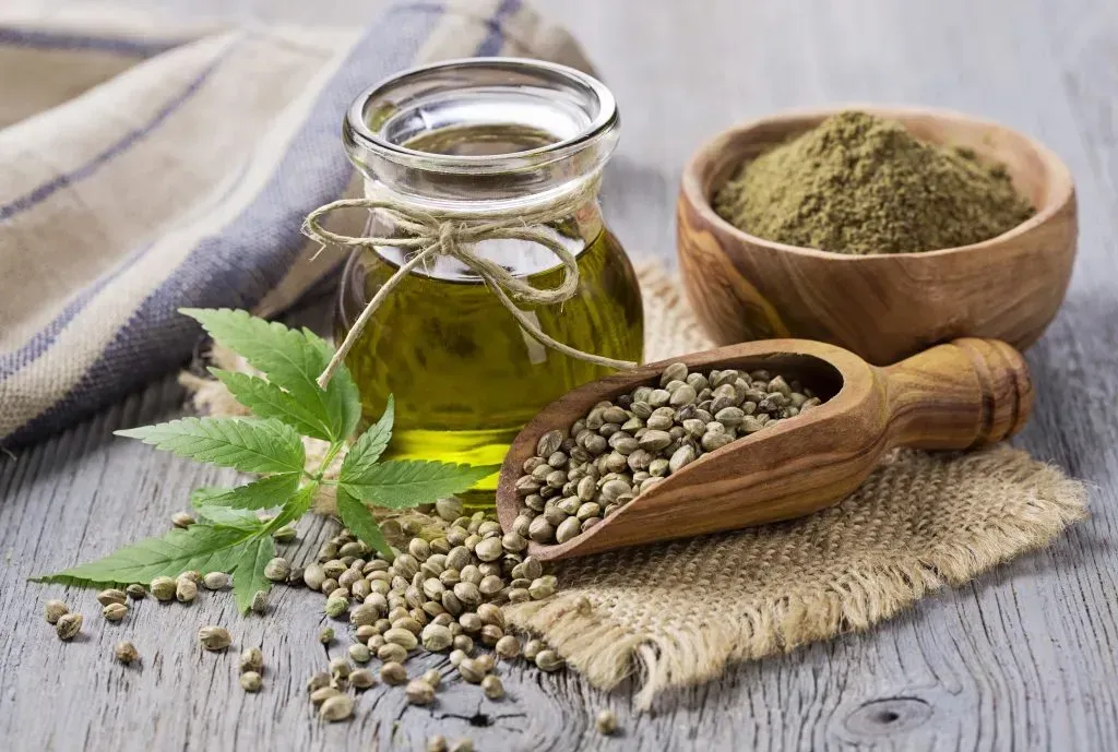 Hemp seeds and hemp oil.