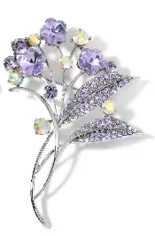 Lavender floral brooch