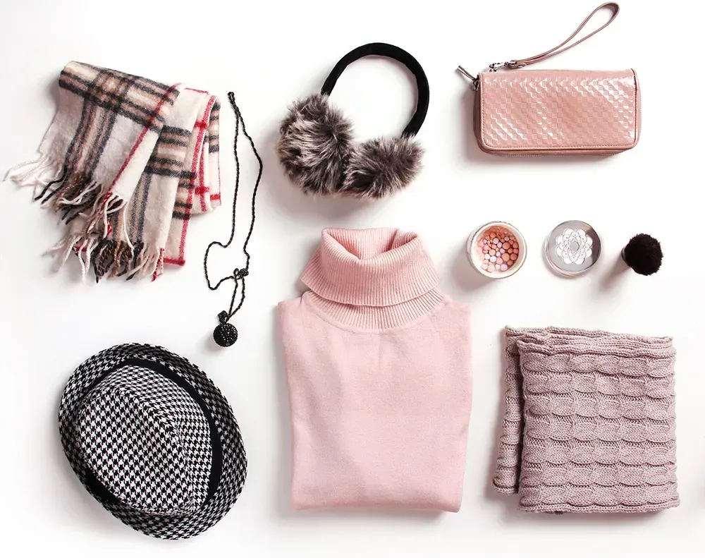 Pink outfit flat lay