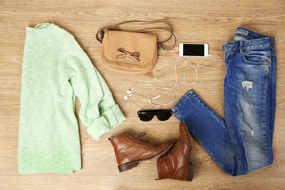 Mint green shirt and jacket outfit