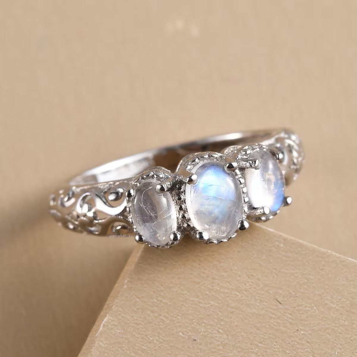 Moonstone ring for moon symbol