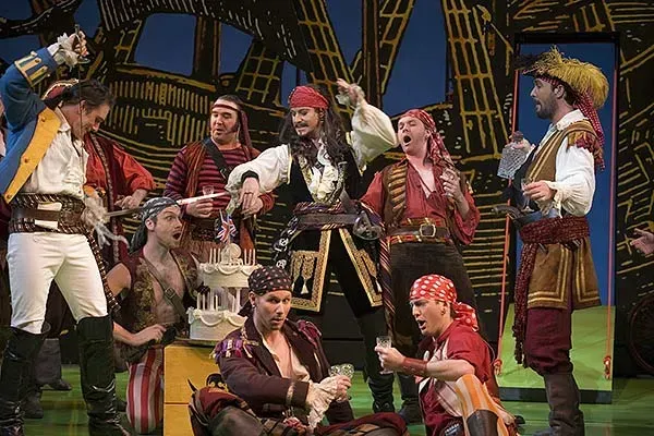Pirates of Penzance being performed on stage.