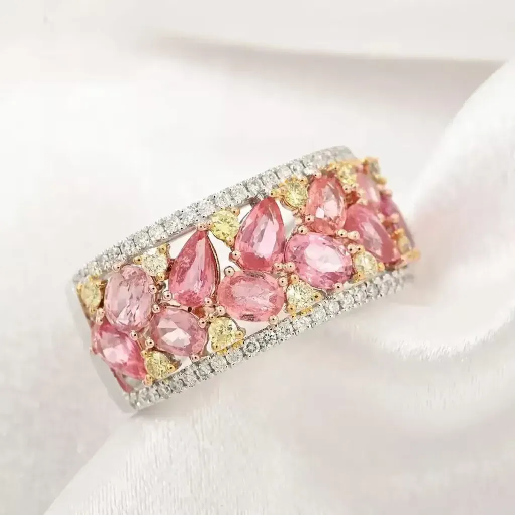 Padparadscha Sapphire Ring for Women