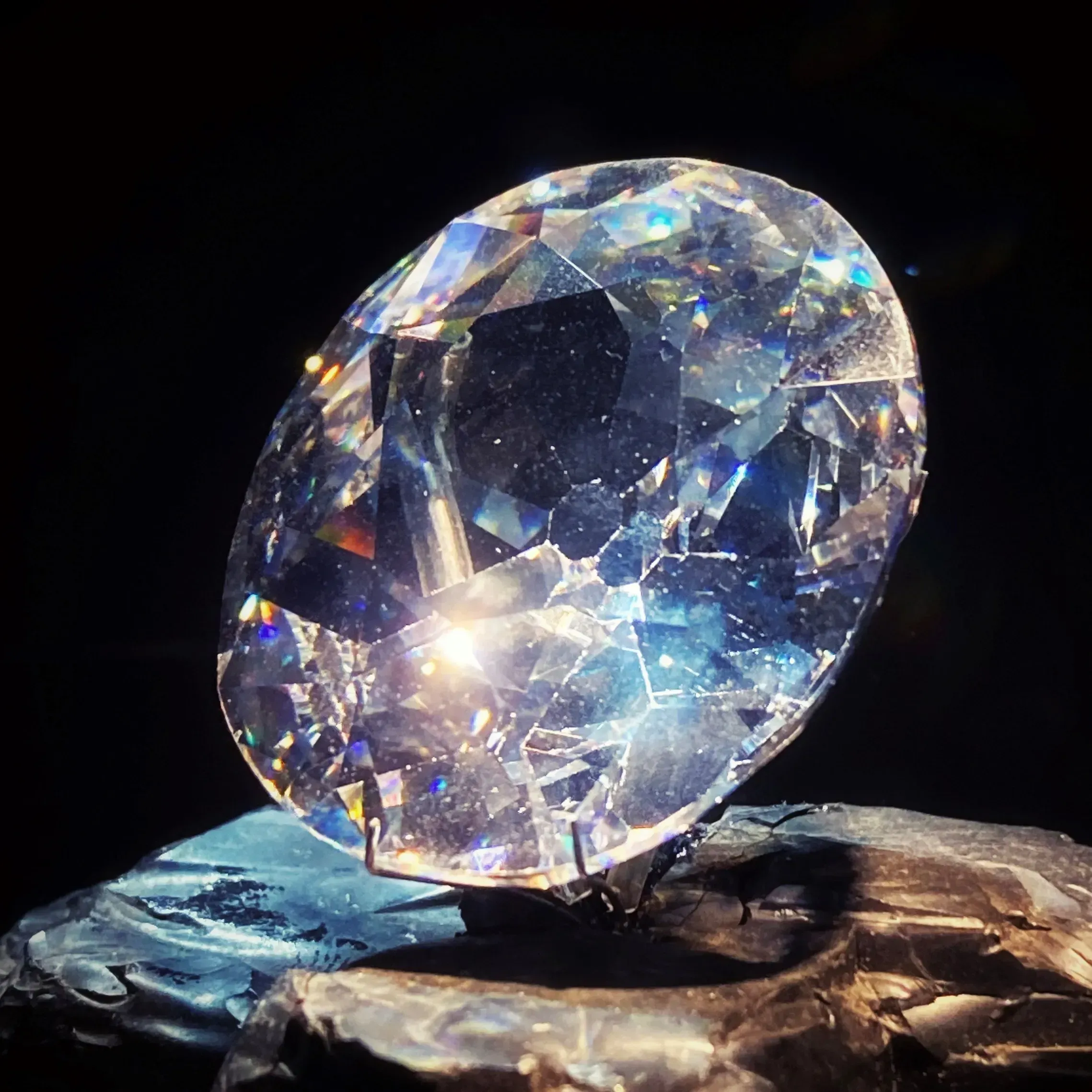 The Koh-i-Noor Diamond on black background.