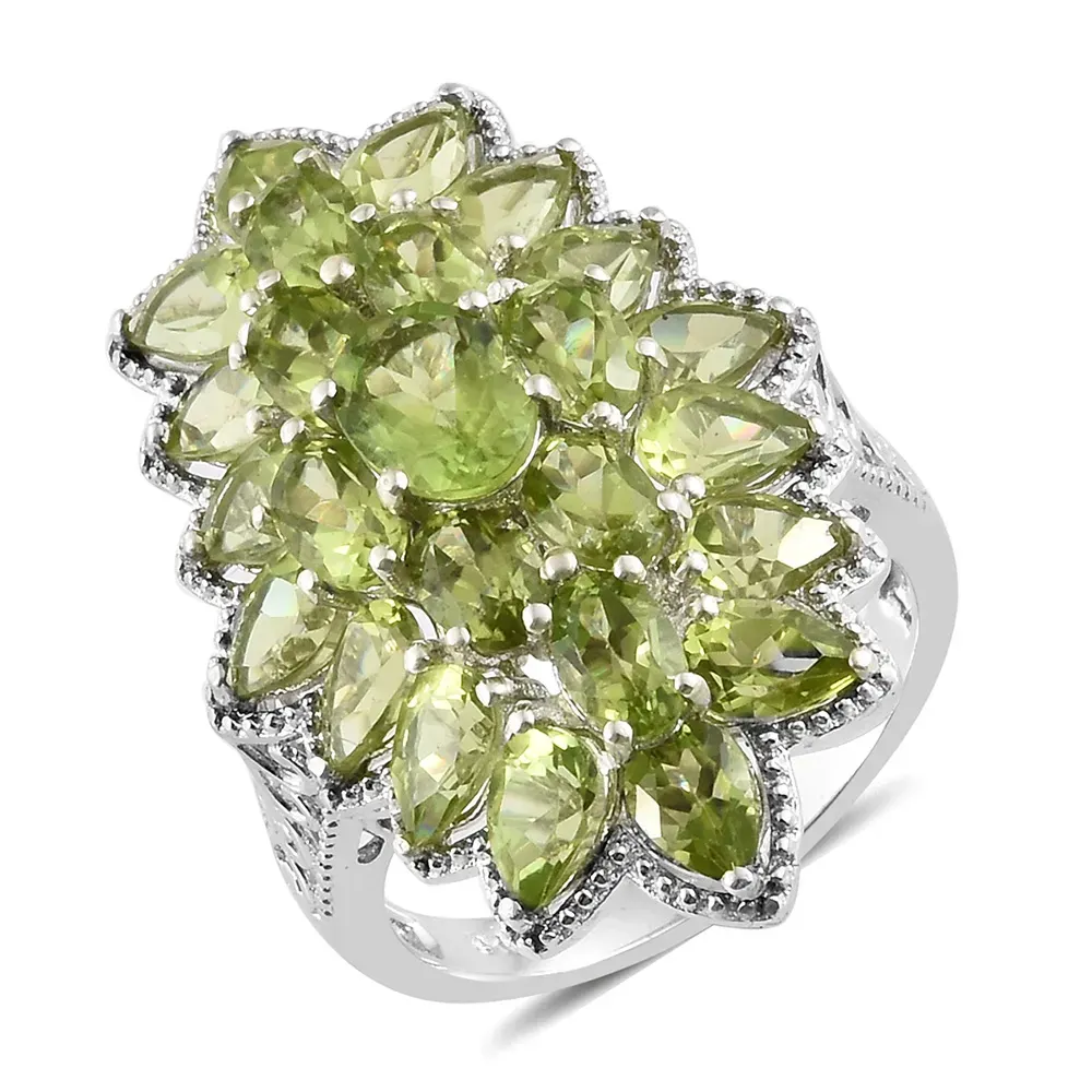 Big and bold green cluster ring