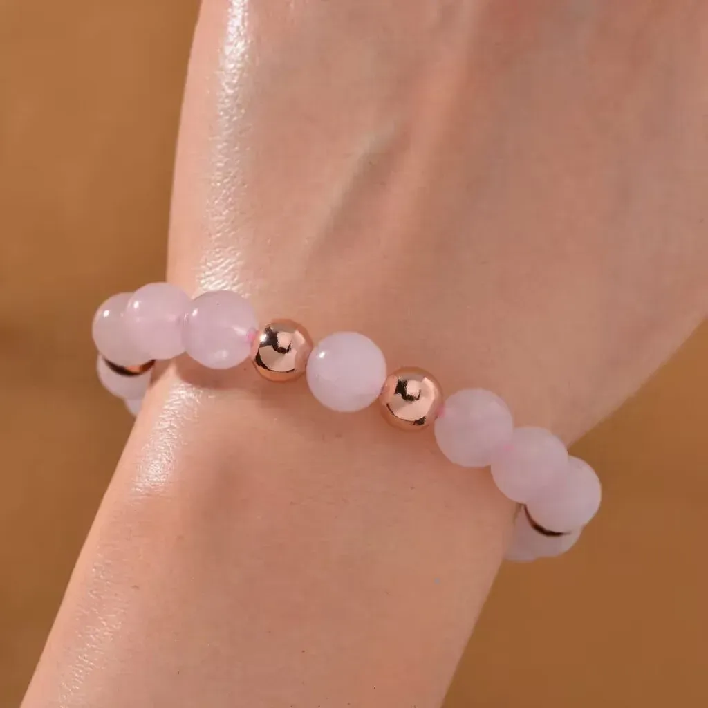 Rose Quartz Power Bracelet for Love Beaded Stretch Bracelet