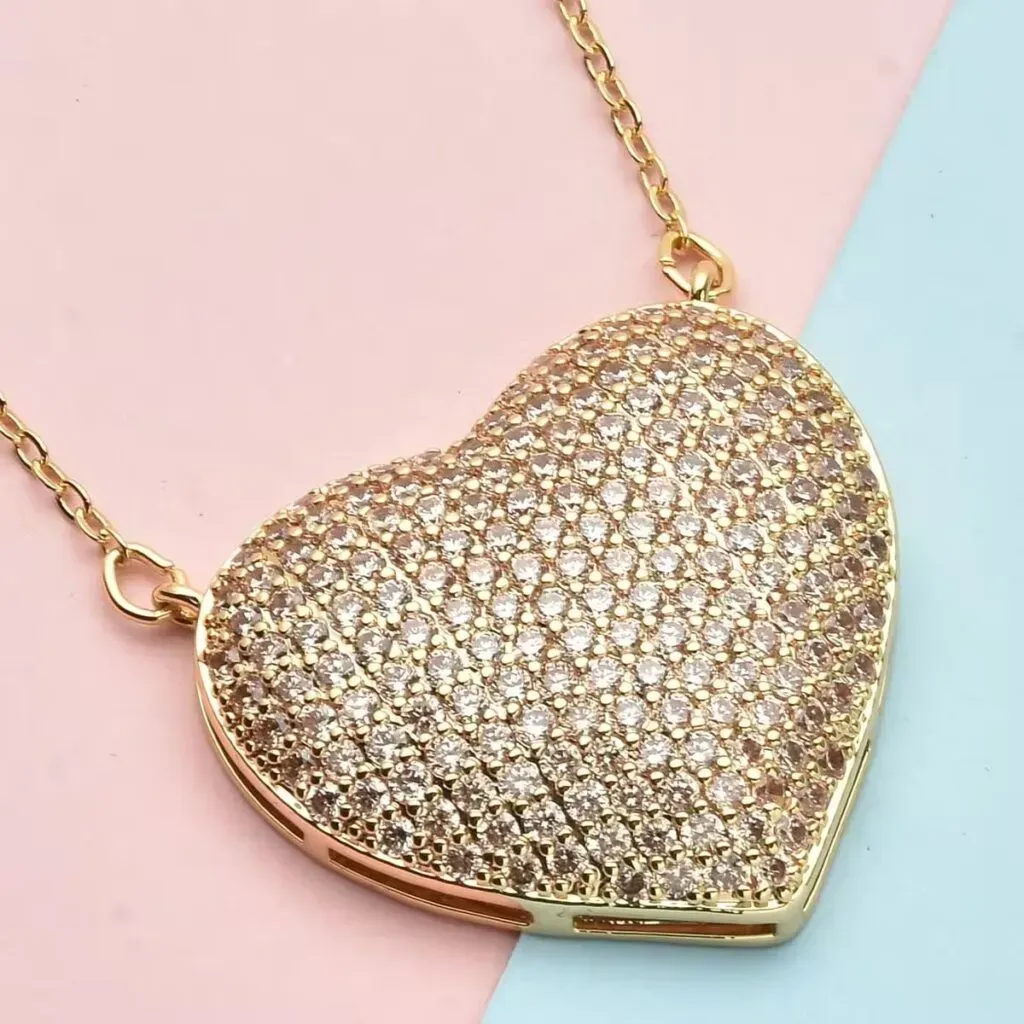vintage heart pendant for her