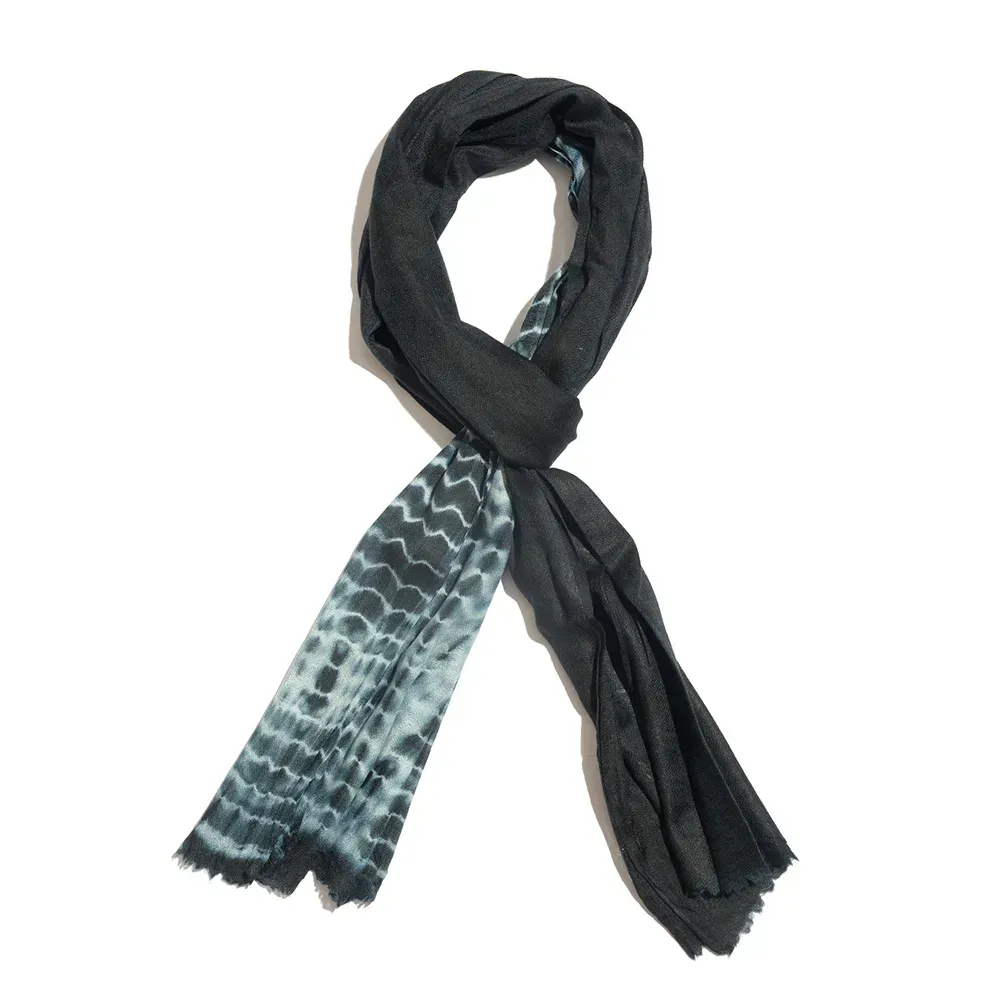 Closeup of Tie-dye monochromatic scarf