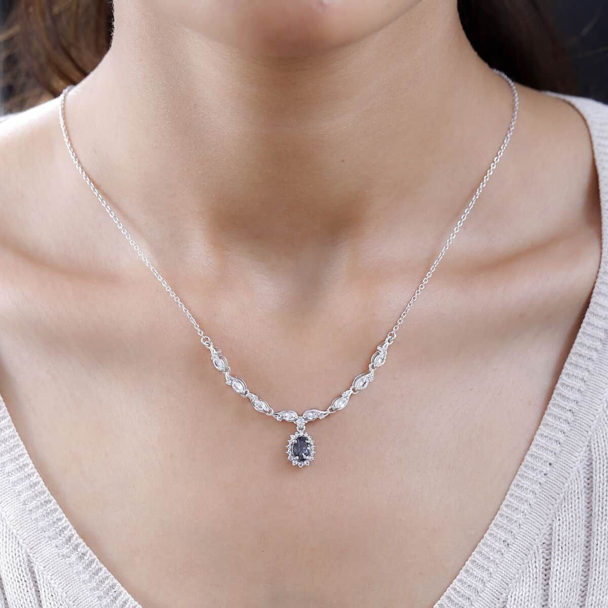 Tanzanian Platinum Spinel and White Zircon Floral Necklace.jpg